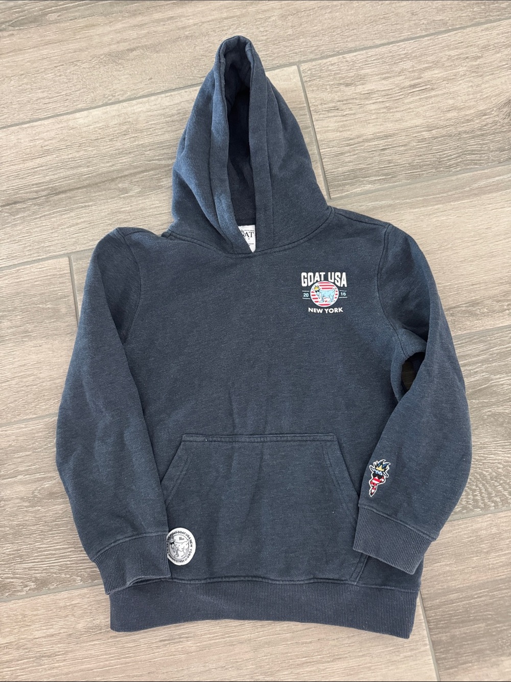 GOAT USA Navy Kids Pullover Hoodie youth large